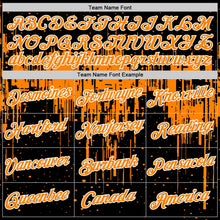 Laden Sie das Bild in den Galerie-Viewer, Uksn Individuelles Schwarz Bay Orange-Weiß Tropfende Spritzer Farbe Funktions-T-Shirt
