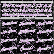 Laden Sie das Bild in den Galerie-Viewer, Uksn Individuelles Schwarz Hellviolett Grau-Weiß Abstrakt Netzwerk Crackle Funktions-T-Shirt

