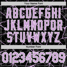 Laden Sie das Bild in den Galerie-Viewer, Uksn Individuelles Schwarz Hellviolett Grau-Weiß Abstrakt Netzwerk Crackle Funktions-T-Shirt
