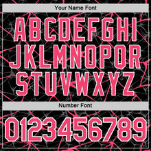 Laden Sie das Bild in den Galerie-Viewer, Uksn Individuelles Schwarz Neonpink Grau-Weiß Abstrakt Netzwerk Crackle Funktions-T-Shirt
