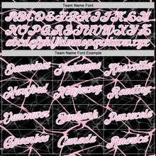 Laden Sie das Bild in den Galerie-Viewer, Uksn Individuelles Schwarz Hellrosa Grau-Weiß Abstrakt Netzwerk Crackle Funktions-T-Shirt

