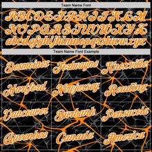 Laden Sie das Bild in den Galerie-Viewer, Uksn Individuelles Schwarz Bay Orange Grau-Weiß Abstrakt Netzwerk Crackle Funktions-T-Shirt
