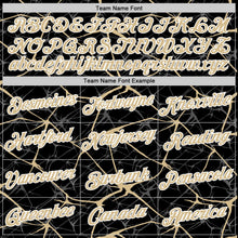 Laden Sie das Bild in den Galerie-Viewer, Uksn Individuelles Schwarz Vegas-Gold Grau-Weiß Abstrakt Netzwerk Crackle Funktions-T-Shirt

