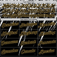 Laden Sie das Bild in den Galerie-Viewer, Uksn Individuelles Schwarz Weiß-Altgold Used-Look Kratzer Pinselstrich Funktions-T-Shirt

