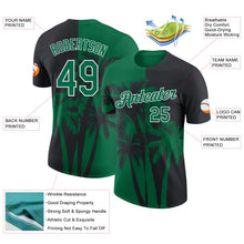 Laden Sie das Bild in den Galerie-Viewer, Uksn Individuelles Schwarz Kelly-Grün-Weiß Hawaii Tropisch Küstenpalmen Funktions-T-Shirt
