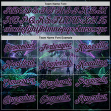 Laden Sie das Bild in den Galerie-Viewer, Uksn Individuelles Schwarz-Mittelviolett Cyber Tropische Palmen Gothic-Fantasie Authentisches Baseball-Trikot
