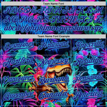 Laden Sie das Bild in den Galerie-Viewer, Uksn Individuelles Schwarz Dunkelviolett-Himmelblau Cyber Tropische Palmen Musikfestival Gothic-Fantasie Authentisches Baseball-Trikot
