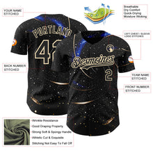 Laden Sie das Bild in den Galerie-Viewer, Uksn Individuelles Schwarz-Creme Galaxie Stern Authentisches Baseball-Trikot
