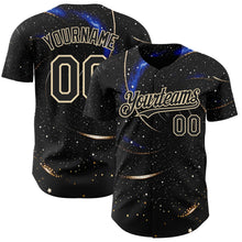 Laden Sie das Bild in den Galerie-Viewer, Uksn Individuelles Schwarz-Creme Galaxie Stern Authentisches Baseball-Trikot
