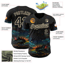 Laden Sie das Bild in den Galerie-Viewer, Uksn Individuelles Schwarz-Creme Galaxie Stern Authentisches Baseball-Trikot
