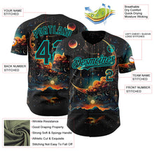 Laden Sie das Bild in den Galerie-Viewer, Uksn Individuelles Schwarz-Aqua Galaxie Stern Nebel Authentisches Baseball-Trikot
