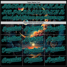 Laden Sie das Bild in den Galerie-Viewer, Uksn Individuelles Schwarz-Aqua Galaxie Stern Nebel Authentisches Baseball-Trikot
