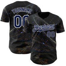 Laden Sie das Bild in den Galerie-Viewer, Uksn Individuelles Schwarz Marineblau-Weiß Galaxie Stern Authentisches Baseball-Trikot
