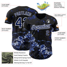 Laden Sie das Bild in den Galerie-Viewer, Uksn Individuelles Schwarz Marineblau-Weiß Galaxie Stern Nebel Authentisches Baseball-Trikot
