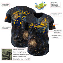 Laden Sie das Bild in den Galerie-Viewer, Uksn Individuelles Schwarz Marineblau-Gold Galaxie Stern Authentisches Baseball-Trikot
