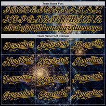 Laden Sie das Bild in den Galerie-Viewer, Uksn Individuelles Schwarz Marineblau-Gold Galaxie Stern Authentisches Baseball-Trikot
