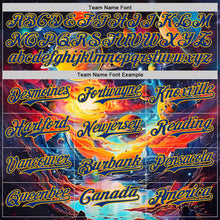 Laden Sie das Bild in den Galerie-Viewer, Uksn Individuelles Schwarz Royalblau-Gold Galaxie Stern Nebel Authentisches Baseball-Trikot
