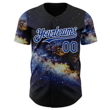 Laden Sie das Bild in den Galerie-Viewer, Uksn Individuelles Schwarz Royalblau-Weiß Galaxie Stern Nebel Authentisches Baseball-Trikot
