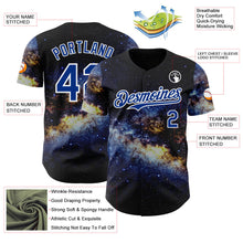 Laden Sie das Bild in den Galerie-Viewer, Uksn Individuelles Schwarz Royalblau-Weiß Galaxie Stern Nebel Authentisches Baseball-Trikot

