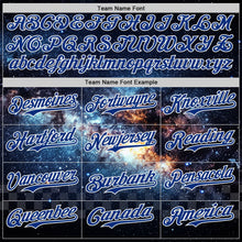 Laden Sie das Bild in den Galerie-Viewer, Uksn Individuelles Schwarz Royalblau-Weiß Galaxie Stern Nebel Authentisches Baseball-Trikot
