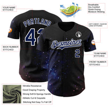 Laden Sie das Bild in den Galerie-Viewer, Uksn Individuelles Schwarz Marineblau-Weiß Galaxie Stern Authentisches Baseball-Trikot
