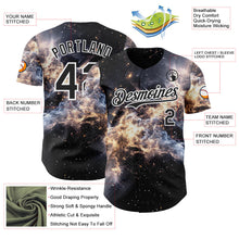Laden Sie das Bild in den Galerie-Viewer, Uksn Individuelles Schwarz-Weiß Galaxie Stern Nebel Authentisches Baseball-Trikot
