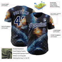 Laden Sie das Bild in den Galerie-Viewer, Uksn Individuelles Schwarz Marineblau-Weiß Galaxie Stern Nebel Authentisches Baseball-Trikot

