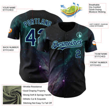 Laden Sie das Bild in den Galerie-Viewer, Uksn Individuelles Schwarz Marineblau-Eisblau Galaxie Stern Nebel Authentisches Baseball-Trikot
