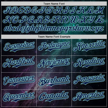 Laden Sie das Bild in den Galerie-Viewer, Uksn Individuelles Schwarz Marineblau-Eisblau Galaxie Stern Nebel Authentisches Baseball-Trikot
