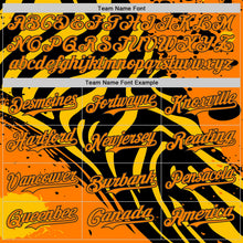 Laden Sie das Bild in den Galerie-Viewer, Uksn Individuelles Schwarz Bay Orange-Gelb Leopardenprint Tigerstreifen Authentisches Baseball-Trikot
