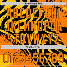 Laden Sie das Bild in den Galerie-Viewer, Uksn Individuelles Schwarz Bay Orange-Gelb Leopardenprint Tigerstreifen Authentisches Baseball-Trikot
