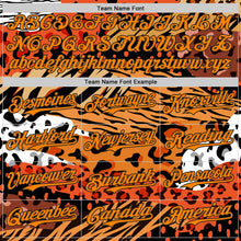 Laden Sie das Bild in den Galerie-Viewer, Uksn Individuelles Schwarz Bay Orange-Gelb Leopardenprint Tigerstreifen Authentisches Baseball-Trikot
