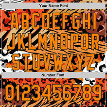Laden Sie das Bild in den Galerie-Viewer, Uksn Individuelles Schwarz Bay Orange-Gelb Leopardenprint Tigerstreifen Authentisches Baseball-Trikot
