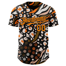 Laden Sie das Bild in den Galerie-Viewer, Uksn Individuelles Schwarz Bay Orange-Weiß Leopardenprint Tigerstreifen Authentisches Baseball-Trikot
