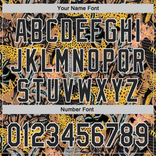 Laden Sie das Bild in den Galerie-Viewer, Uksn Individuelles Schwarz-Weiß Leopardenprint Tropischer Dschungel Authentisches Baseball-Trikot

