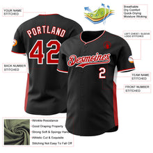 Laden Sie das Bild in den Galerie-Viewer, Uksn Individuelles Schwarz Rot-Weiß Klassischer Farbblock Seitenpanel-Streifen Authentisches Baseball-Trikot
