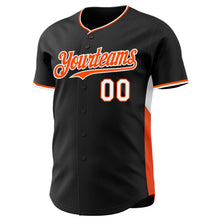 Laden Sie das Bild in den Galerie-Viewer, Uksn Individuelles Schwarz Orange-Weiß Klassischer Farbblock Seitenpanel-Streifen Authentisches Baseball-Trikot
