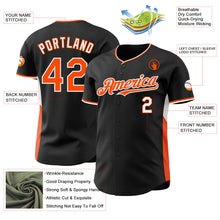 Laden Sie das Bild in den Galerie-Viewer, Uksn Individuelles Schwarz Orange-Weiß Klassischer Farbblock Seitenpanel-Streifen Authentisches Baseball-Trikot
