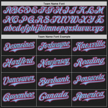 Laden Sie das Bild in den Galerie-Viewer, Uksn Individuelles Schwarz Pink-Hellblau Klassischer Farbblock Seitenpanel-Streifen Authentisches Baseball-Trikot
