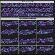 Laden Sie das Bild in den Galerie-Viewer, Uksn Individuelles Schwarz Violett-Hellblau Klassischer Farbblock Seitenpanel-Streifen Authentisches Baseball-Trikot
