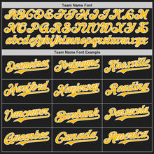 Laden Sie das Bild in den Galerie-Viewer, Uksn Individuelles Schwarz Gold-Weiß Klassischer Farbblock Seitenpanel-Streifen Authentisches Baseball-Trikot
