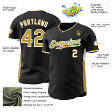 Laden Sie das Bild in den Galerie-Viewer, Uksn Individuelles Schwarz Altgold-Weiß Klassischer Farbblock Seitenpanel-Streifen Authentisches Baseball-Trikot
