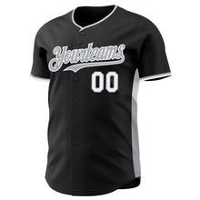 Laden Sie das Bild in den Galerie-Viewer, Uksn Individuelles Schwarz Grau-Weiß Klassischer Farbblock Seitenpanel-Streifen Authentisches Baseball-Trikot
