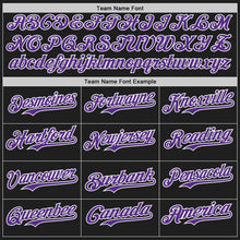 Laden Sie das Bild in den Galerie-Viewer, Uksn Individuelles Schwarz Violett-Weiß Klassischer Farbblock Seitenpanel-Streifen Authentisches Baseball-Trikot
