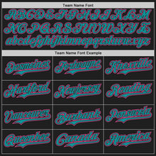 Laden Sie das Bild in den Galerie-Viewer, Uksn Individuelles Schwarz Pink-Petrol Klassischer Farbblock Seitenpanel-Streifen Authentisches Baseball-Trikot
