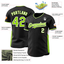 Laden Sie das Bild in den Galerie-Viewer, Uksn Individuelles Schwarz Neongrün-Weiß Klassischer Farbblock Seitenpanel-Streifen Authentisches Baseball-Trikot

