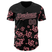 Laden Sie das Bild in den Galerie-Viewer, Uksn Individuelles Schwarz-Mittelpink Kirschblüten Sakura Authentisches Baseball-Trikot
