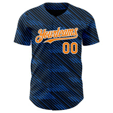 Laden Sie das Bild in den Galerie-Viewer, Uksn Individuelles Schwarz Bay Orange Royalblau-Weiß Frankreich-Stil Authentisches Baseball-Trikot
