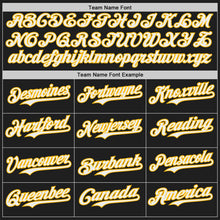 Laden Sie das Bild in den Galerie-Viewer, Uksn Individuelles Schwarz Weiß-Gold Eiscreme Waffel Foodie Dessert Authentisches Baseball-Trikot
