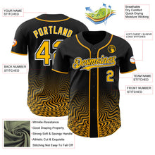 Laden Sie das Bild in den Galerie-Viewer, Uksn Individuelles Schwarz Gold-Weiß Fließende Welle Psychedelischer Wirbel Authentisches Baseball-Trikot
